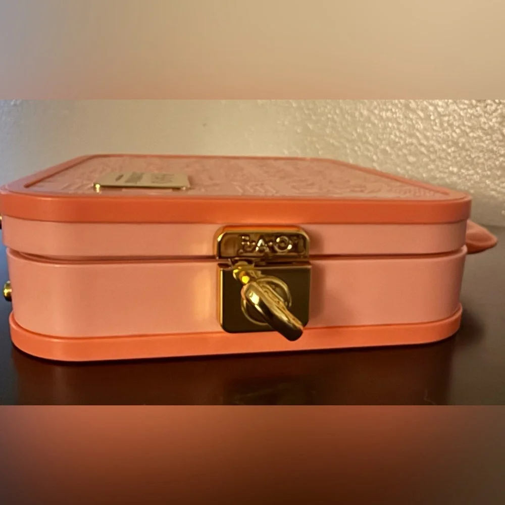 FAO Schwarz Pink Travel Makeup Case | Embossed Cosmetic Organizer